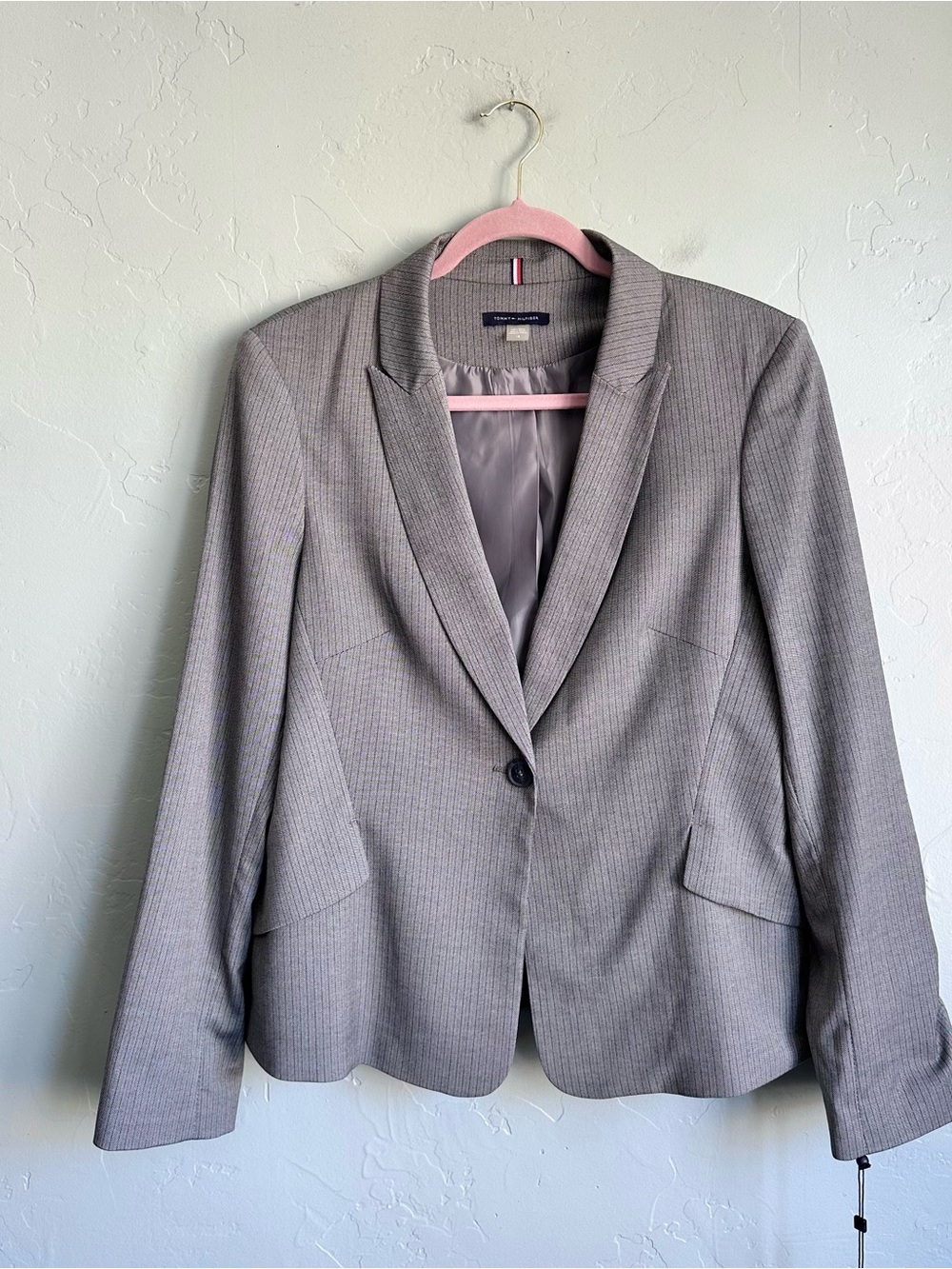 Tommy Hilfiger Light Gray Pinstripe Women's Blazer